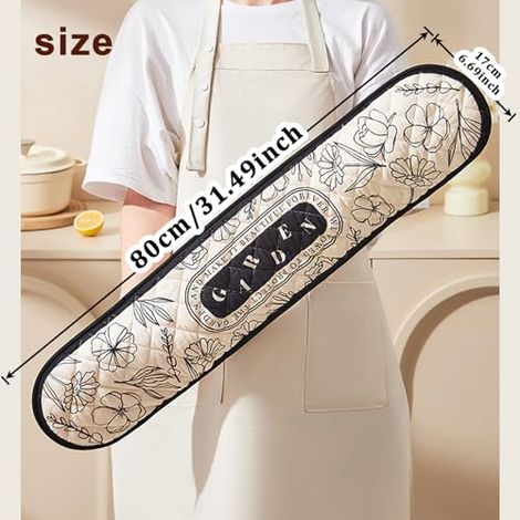 Gants de cuisine doubles, résistants à la chaleur, monoblocs, multifonctionnels et durables, en coton avec boucle de suspension, lavables, pour la pâtisserie, la cuisine et autres accessoires de cuisi (1/3)