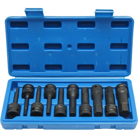 Set di chiavi a bussola da impatto esagonali con profilo Torx, 10 pezzi, Breckner Germany (1/5)