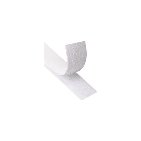 Selbstklebendes Klettband, weiß, 2 cm breit, Klettverschluss, je 25 m (1/5)