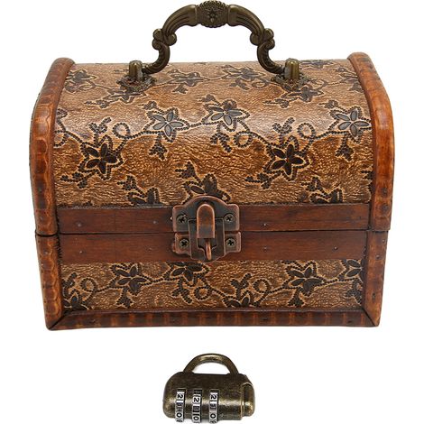 Vintage Aufbewahrungsbox aus Holz, Retro-Schmuckkästchen, exquisite Schmuckaufbewahrung für die Heimdekoration, 6300G 01GK10 (1/5)