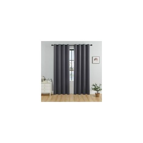 Zweiteilige Verdunkelungsvorhänge (140 x 240 cm) – kälte- und hitzebeständig, blickdicht, mit Ösen – UV-beständig, geeignet für Wohnzimmer, Schlafzimmer und die Inneneinrichtung. – Crezuo (1/4)