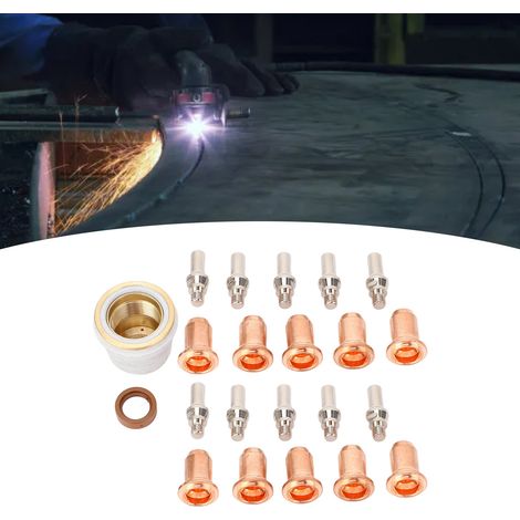 23-teiliges Plasmaschneidbrenner-Set (IPT-60, PT-60, IPT-40, PT40, Düsengröße 0,039'' - 1,0 mm), Elektrodenschutzkappenhalter. (1/5)