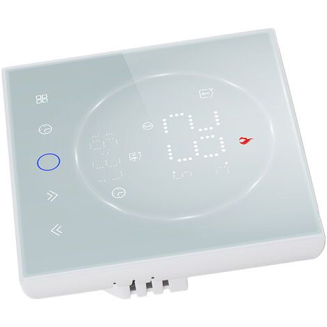 Termostato inteligente LED programable de 7 días, panel de control inalámbrico para termostato doméstico para calefacción eléctrica AC95-240V, blanco (1/5)