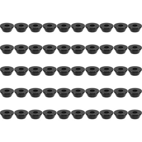 50 Pièces Rondelle Conique en Alliage D’aluminium Noir, Standard (1/5)