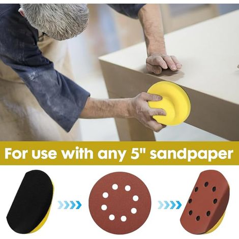 Bloc de Ponçage à Main, Cale à Poncer à la Main avec Crochet et Boucle, Forme de Souris pour Restauration de Meubles, pour Support Papier de Verre Polissage Bricolage de Carrosserie (1/4)