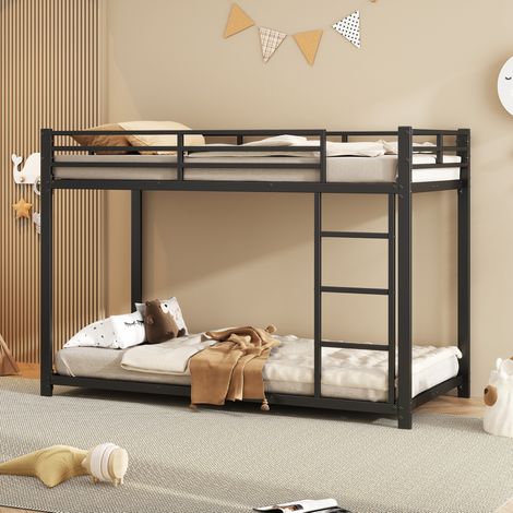 MEUBLIV Etagenbett 90x200 cm schwarz – mit Sicherheitsgeländern, ohne Matratze (1/5)