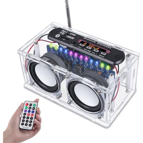Kit Enceinte Bluetooth DIY à Souder avec Radio FM – Haut-Parleur Électronique à Monter avec Éclairage LED Musical, Écran Numérique et Télécommande (1/5)