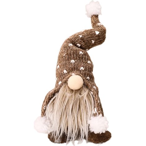 Sapin de Noël décoratif avec poupée sans visage, ornement tricoté à chapeau, décoration de table et maison pour fêtes (1/5)