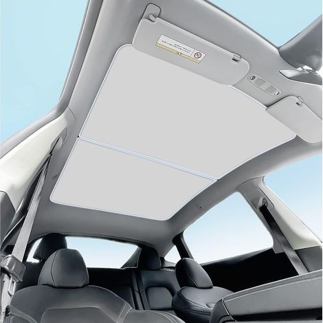 Passend für Tesla Dachfenster, Beschattung für Tesla Hot Block UV-Isolierung Auto Suntop Skyscreen segmentierte Skyscreen Solarisolierung (1/2)