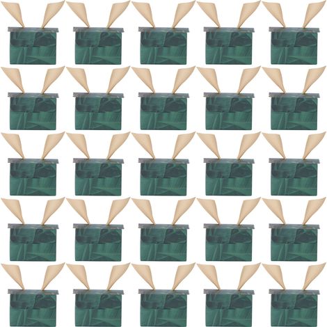 Boîte Cadeau Bonbons 25 Sets pour Fêtes, Mariages Européens et Anniversaires (Motif Aile Dorée Feuille Forêt) (1/5)