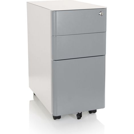 Rollcontainer COLOR I Metall weiß / grau hjh OFFICE