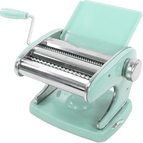 Machine à pâtes à ventouse, petite machine multifonction en acier inoxydable, pour la fabrication de pâtes manuelles. Ventouse verte et 2 couteaux inclus. (1/5)