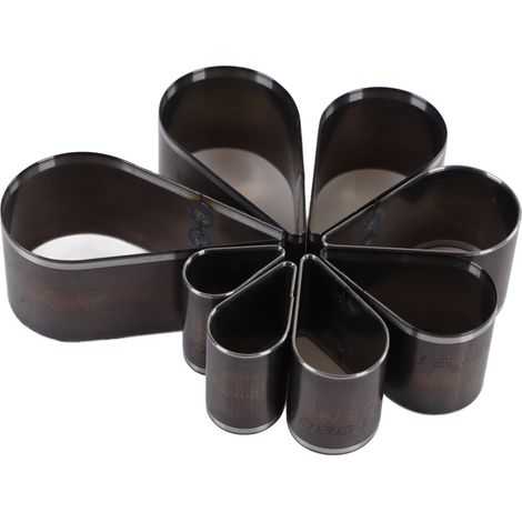 8 Pièces Emporte-Pièces en Acier Alloy pour Travail du Cuir, Forme Goutte, Outils de Découpe pour Projets DIY et Créatifs