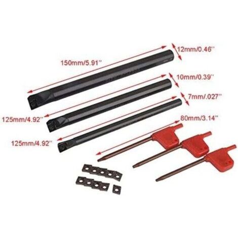 Support de porte-outil interne pour aléseuse Eosnow SCLCR, 10 plaquettes CCMT0602, 3 clés de tour, accessoires pour tour à métaux. (1/3)