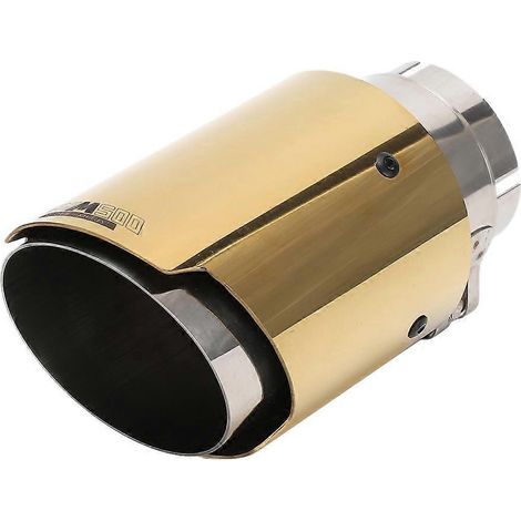 Tuyau d'échappement universel en acier inoxydable, entrée 63 mm/2,5 pouces, sortie 89 mm/3,5 pouces, finition dorée. (1/5)