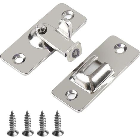 Dos cerraduras de puerta de ángulo recto de 90 grados, cerraduras de cerrojo en miniatura, cerraduras para puertas interiores, cerraduras para puertas de baño, cerraduras para puertas de inodoro (1/4)