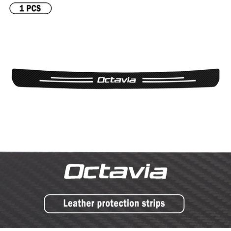 (1 pièce pour Octavia) Autocollants de protection de seuil de porte de coffre arrière en fibre de carbone pour Skoda VRS,Fabia,Kamiq,Karoq,Kodiaq,Rapid,Octavia,Scala et Superb (1/3)
