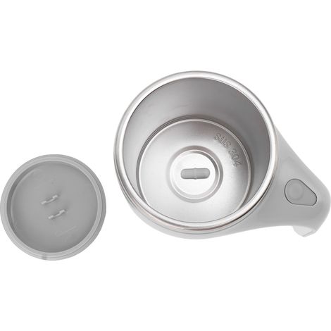 Mug à café magnétique automatique avec agitateur, fonctionnant sur piles, tasse à mélanger électrique avec revêtement en acier inoxydable, blanc. (1/5)