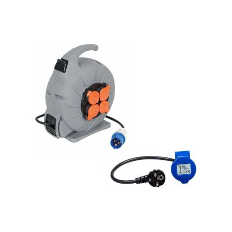 Pack INOVTECH Enrouleur Electrique Automatique Mobile CEE 15M + ANTARION Adaptateur Femelle P17 Camping Car (1/3)
