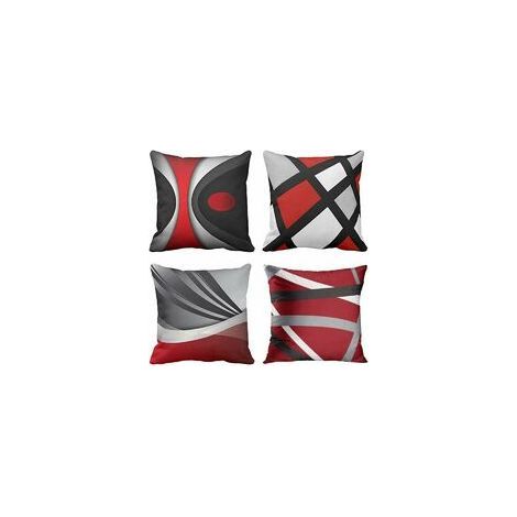 Pcs Cushion Cover 40x40cm Modern Abstract Red Striped Grey Black White Acrylic Bold Grey Decorative Pillowcase Home Decor Square Pillowcase 16x16 Inches (1/5)