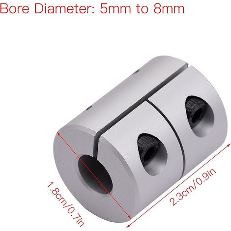 Stück starre Wellenkupplung 5 mm bis 8 mm Bohrung L23xD18 Wellenkupplungsverbinder für 3D-Drucker-Schrittmotoren