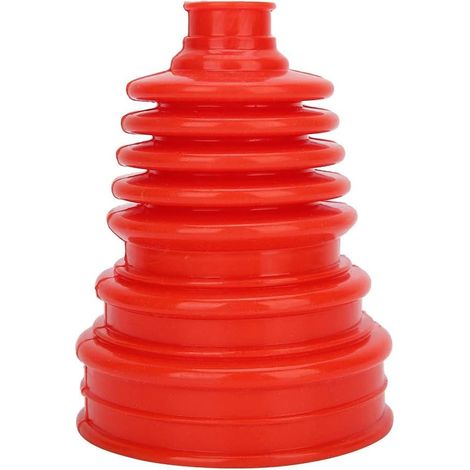 Soufflet De Cardan Universel, Universel Caoutchouc Soufflet D'essieu CV Soufflet Cardan Universel Collier Cardan Soufflet avec 4 Pinces Kit de Serrage Rond à Vitesse Constante(Rouge) (1/5)