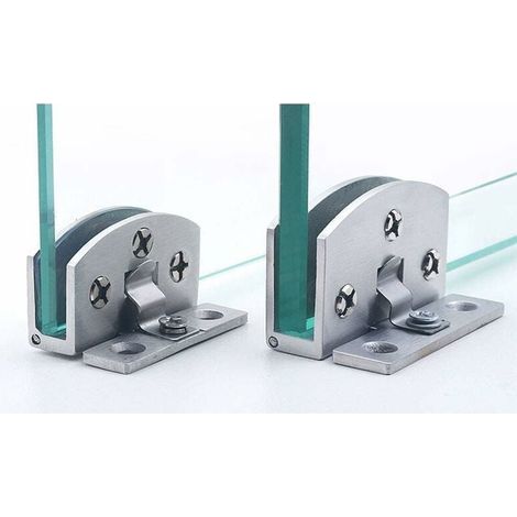 Cerniera per mobile in acciaio inox 2 pezzi Portata massima 45kg Per vetro 8-10mm Facile da installare senza foratura (1/5)