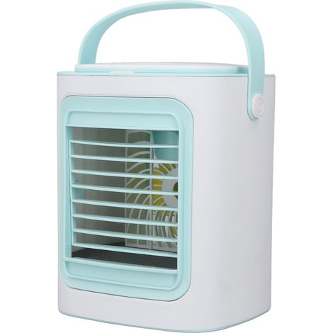 Ventilateur de table rafraîchissant et humidificateur à 3 vitesses réglables, portable, avec port USB et chargement, idéal pour la maison. (1/5)