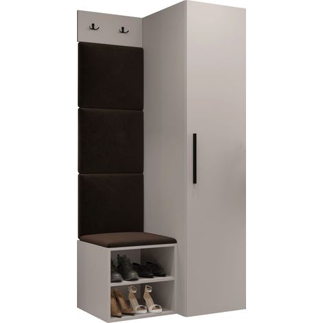 Conjunto para recibidor Nitos III, Manila 04, 191x82x50cm, Aglomerado laminado, Tapiz, Colocada, Montada en la pared