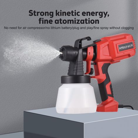 Pistolet à peinture électrique haute puissance 550 W, 3 modes de pulvérisation, réservoir de 800 ml, facile à nettoyer, pour meubles, armoires, clôtures, murs, portes et chaises de jardin.