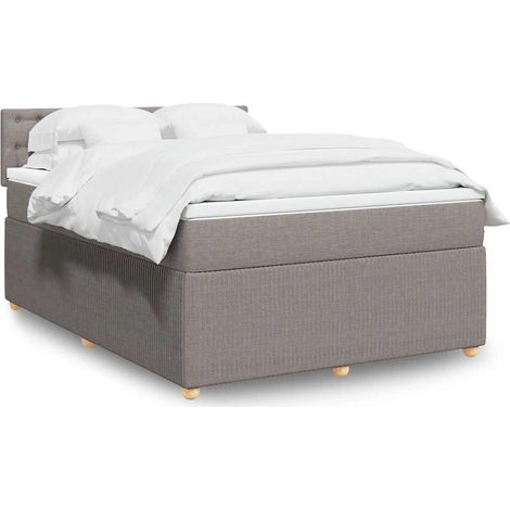 Boxspringbett mit Matratze Taupe 140x200 cm Stoff