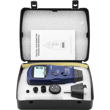 Tachymètre/Testeur LCD à 5 Chiffres, Mesure avec ou sans, Capteur de Vitesse avec Rainure, Stockage/min, Utilisation Polyvalente, Invite D'alimentation (1/5)