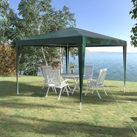 Tonnelle de jardin portable 3x3m avec housse anti-UV. Verte