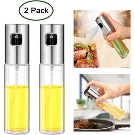 Oil and Vinegar Spray Set - Kitchen - 2 Pieces - 100ml - Glass - Portable (1/4)