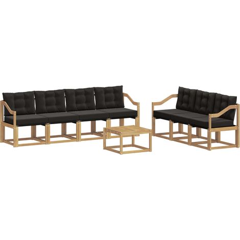 Set di divani da esterno 8 pz Bianco e Nero vidaXL (1/5)