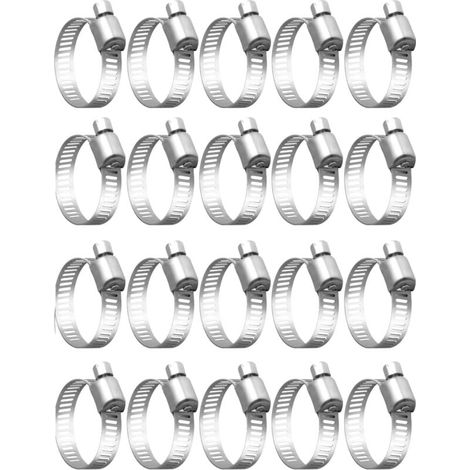 20 Pièces Collier De Serrage Tuyau, Collier De Serrage Tuyau Réglable 32-50mm, 304 Collier De Serrage Inox, Collier Serrage Métallique, Pour Tuyau, Home Gaz, Famille Tuyau D'eau, Câble, Robin (1/4)