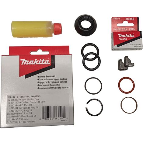 KIT DE MANTENIMIENTO PARA MARTILLO DEMOLETOR MAKITA HM0871C/HM0870C Cód. 195113-1