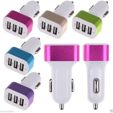 TrAdE Shop Traesio - Caricatore Carica Batteria Universale Per Auto Accendisigari 3 Usb 2,1a 2a 1a - (1/5)