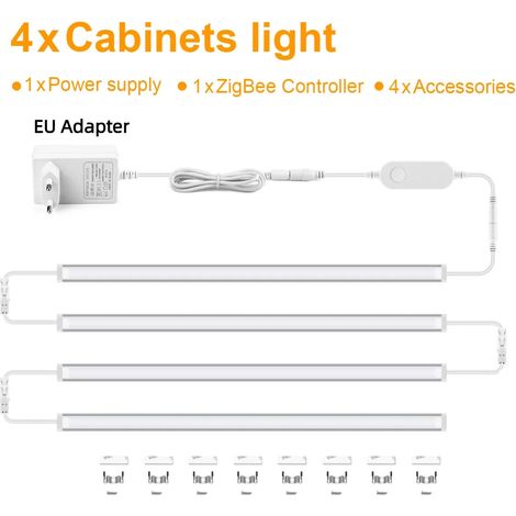 (50 cm, lumière chaude, 4 bandes) Bandes lumineuses LED intelligentes Zigbee 3.0, se connectent à une passerelle Zigbee, prennent en charge Alexa, Google Home et Echo Plus. (1/5)