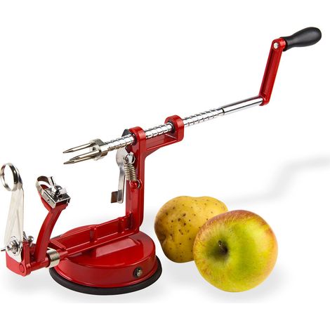 Apfelschäler Apfelschneider Apfelentkerner Apfelschälmaschine Äpfel schälen 3in1 (1/5)