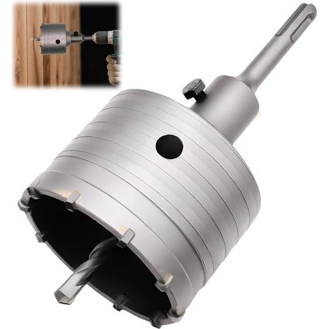 Scie Cloche à Béton 68 mm avec Adaptateur SDS, Trépan Béton, Carotteuse Foret à Brique pour Percer Murs en Brique, Béton, Argile et Mousse, Outil Durable et Efficace pour Maçonnerie (80mm) (1/5)