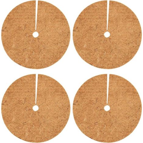 Set di 4 coperture protettive in guscio di cocco da 20 cm per vasi da fiori, tappetini per il controllo delle erbacce, ecc. (1/4)