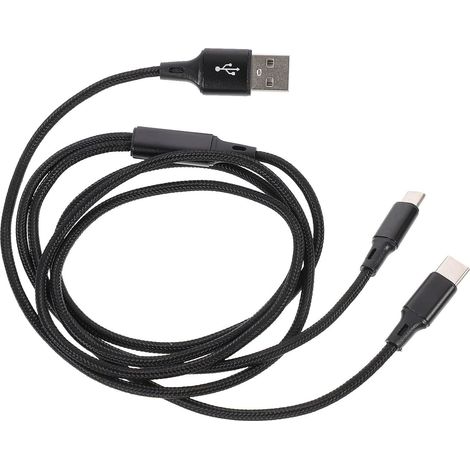 Câble USB Type C en Nylon Tressé Noir pour Charge Rapide et Transfert de Données Compatible Tablettes et Appareils Numériques USB C (1/5)