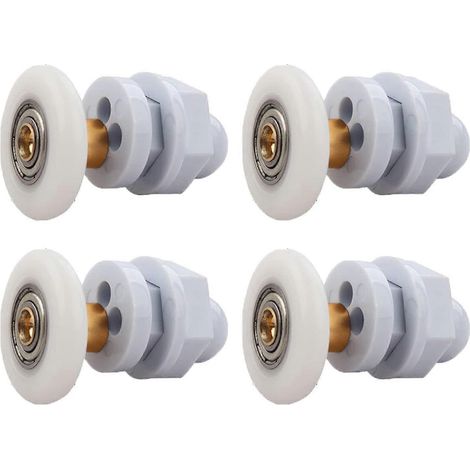 Roulettes pour porte de douche, lot de 4 roulettes en laiton pour porte de douche coulissante, roues de rechange pour porte coulissante (1/5)