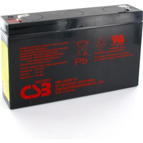 Batterie Plomb CSB 6V 7Ah 34w HRL 634W (1/2)