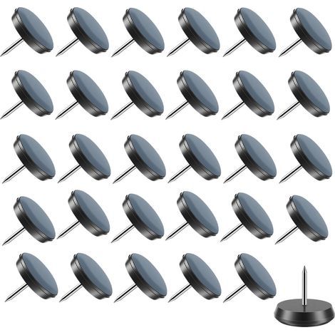 Patins pour Chaises 22mm en Téflon, 30 Pcs Patins Glisseurs pour Meubles Patin Chaise à Clous en Téflon PTFE pour Déplacer Meubles Lourds sans Effort et Protège Vos Meubles et Sols (1/4)