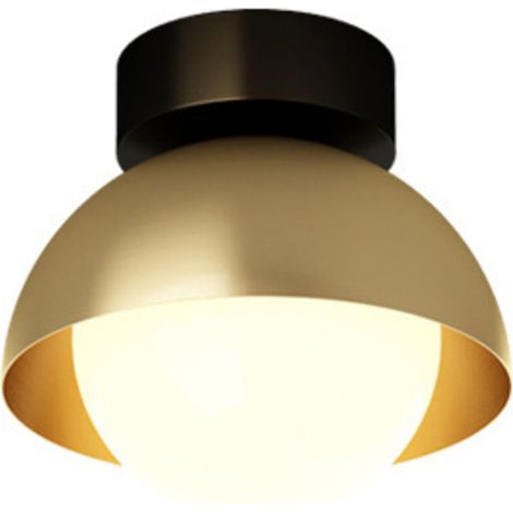 Plafonnier moderne avec abat-jour en forme de boule de verre blanc, luminaire suspendu semi-encastré, montage en surface contemporain, plafonnier en métal à 1 lumière for salon, couloir, ferme (1/3)
