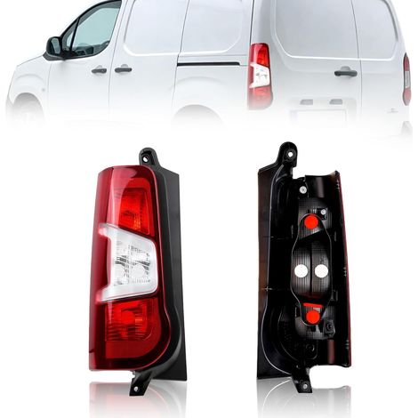 Feu Arrière Gauche pour Berlingo/Partner K9, Combo X19, Rifter de 2018, Proace City de 2019 (2 Portes Arrière), Sans Support de Lampe, E-Mark (1/5)