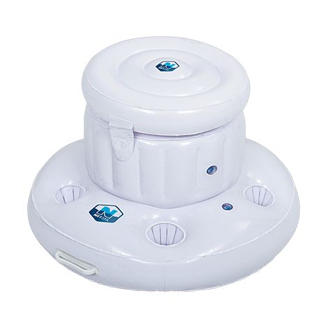 Netspa – Bar gonflable flottant pour spa et piscine – 5 emplacements pour boissons – Grand compartiment central 64cm – Stabilisation sur l'eau