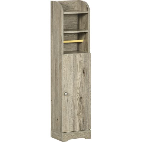 Meuble WC - porte, 2 étagères, niche, support papier